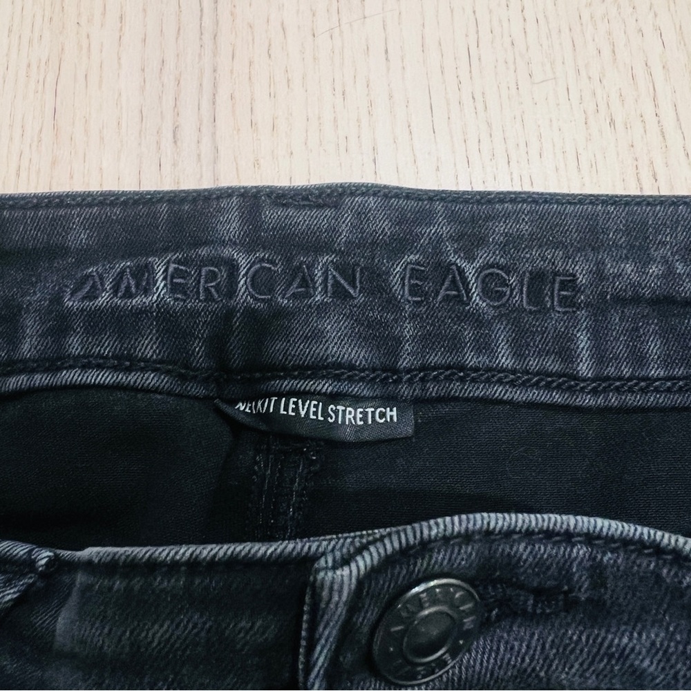 American eagle artist flare next level stretch dark wash denim jeans 14 long - Picture 7 of 16